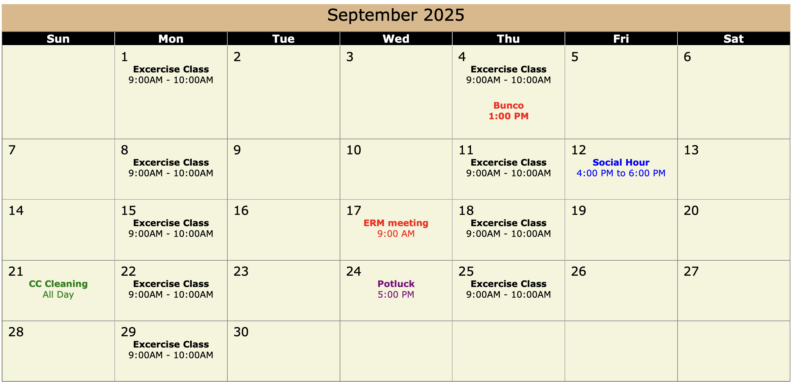 Calendar